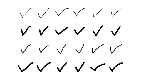 Varied Stroke Thickness Hand Drawn Authentic Checks Stock Illustration