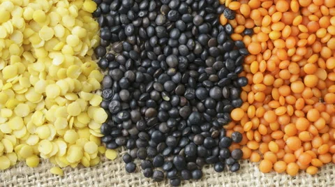 Varied types of Lentils Stock Footage 62858890