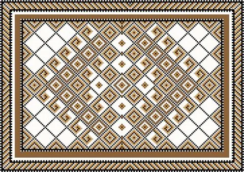 Variegate geometric pattern for rug. Stock Illustration