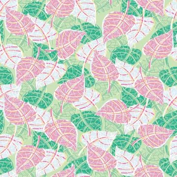Variegated foliage seamless vector pattern Stock Illustration