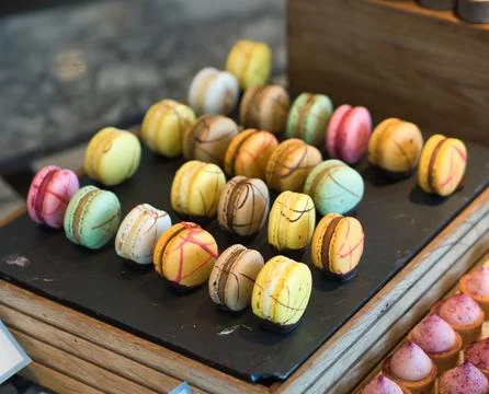 Varieties of Macaroons Stock Photos
