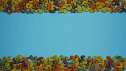 Varieties of pasta forming frame. Stop motion Video stock 89974204