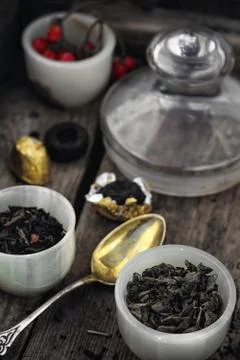 Varieties of tea Stock Photos