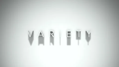 Variety 3D title animation with shadows on a white background Stock Footage 297801162