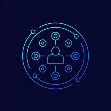 Variety and variation icon, linear design Stock Illustration