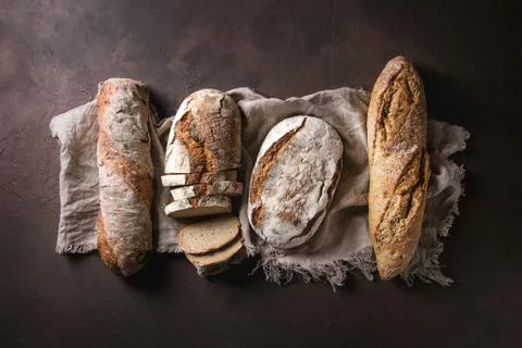 Variety of Artisan bread Stock Photos