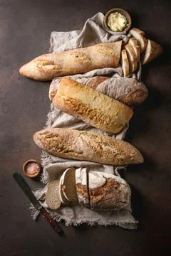 Variety of Artisan bread Stock Photos