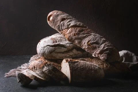 Variety of Artisan bread Stock Photos
