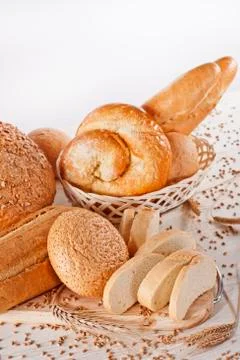 Variety of baked bread Stock Photos