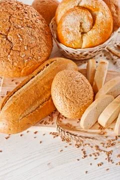 Variety of baked bread Stock Photos