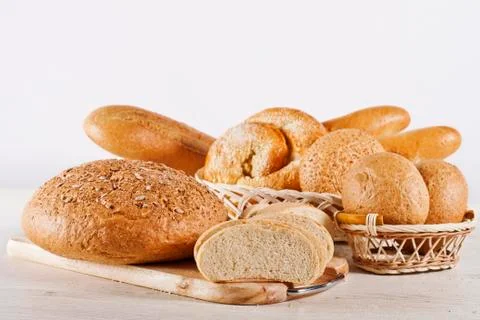 Variety of baked bread Stock Photos