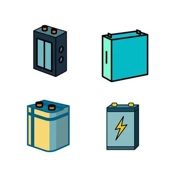 Variety of battery pack vector illustrations Stock Illustration