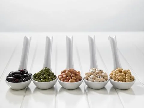 Variety of beans group Stock Photos