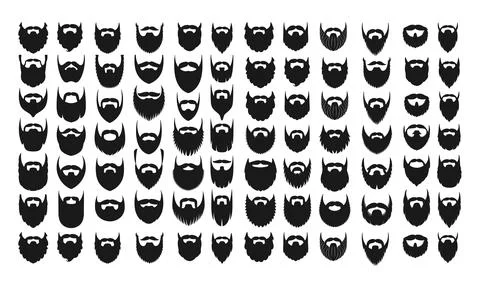 Variety of Beard Styles Collection for Bearded Men Beard Illustrations T-sh.. Stock Illustration