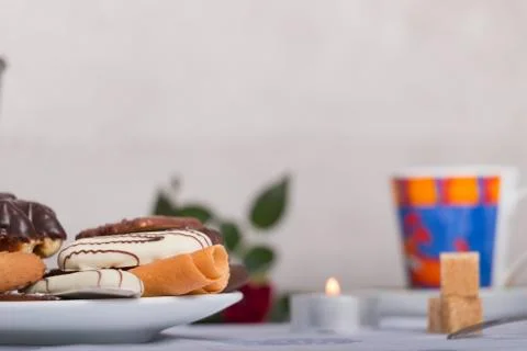 Variety of biscuits on a table Stock Photos