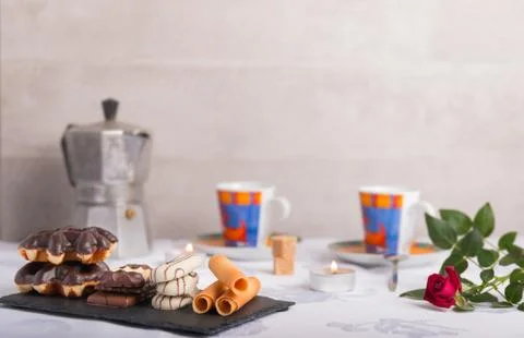 Variety of biscuits on a table Foto stock
