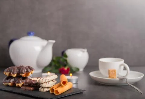 Variety of biscuits on a table Stock Photos