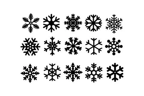 Variety of Black Snowflake. Vector icon. Stock Illustration