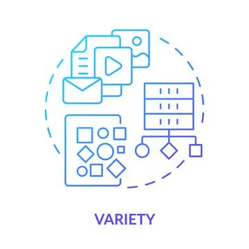 Variety blue gradient concept icon 스톡 일러스트
