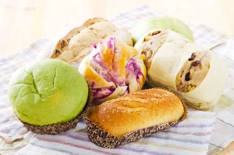 Variety of breads Stock Photos