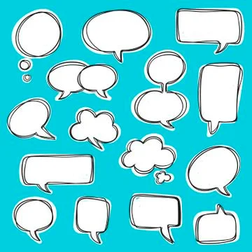 Variety of bubble speech set Stock Illustration