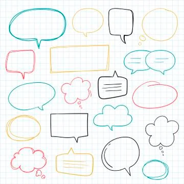 Variety of bubble speech set Stock-Illustration