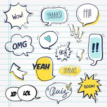 Variety of bubble speech set Stock Illustration