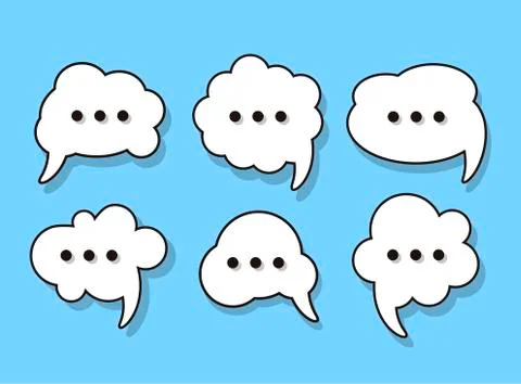 Variety of bubble speech set Stock Illustration