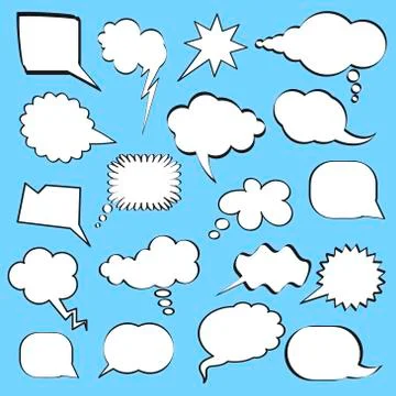 Variety of bubble speech set Illustrazione stock