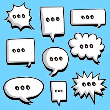 Variety of bubble speech set Stock Illustration