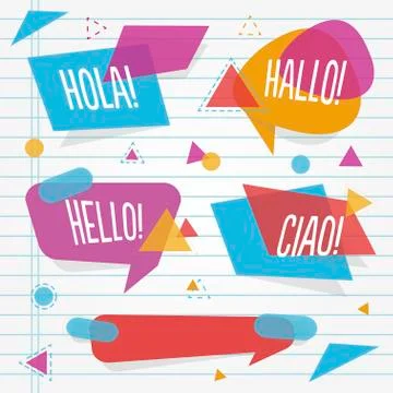 Variety of bubble speech set Stock Illustration