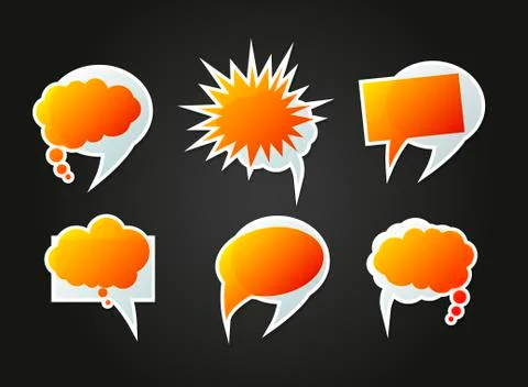 Variety of bubble speech set Stock Illustration