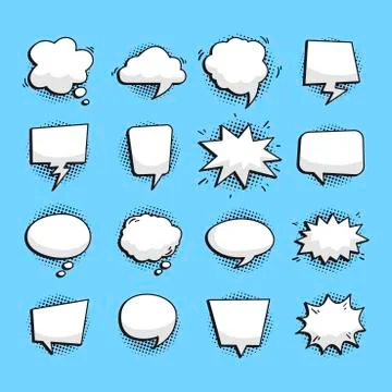 Variety of bubble speech set Stock Illustration