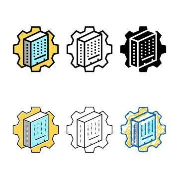 Variety building process color icon vector Illustrazione stock