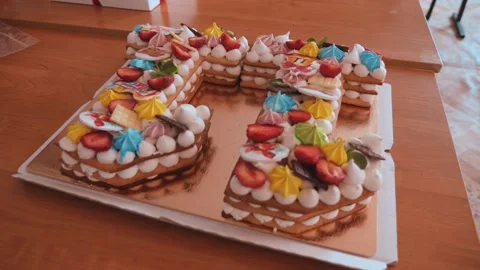 Variety of cakes on the festive table Stock Footage 197898092