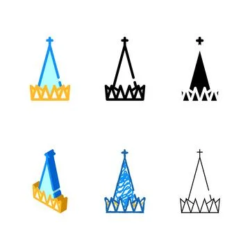 Variety cathedral small basilica of glorious mother of god color icon vector Stock Illustration