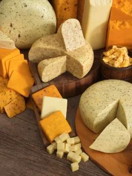 Variety of cheese Stock Photos