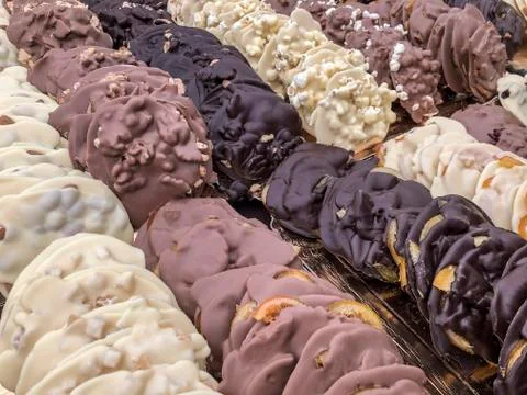 Variety of chocolates as a background Stock Photos
