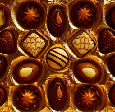A variety of chocolates close-up. Selective focus Fotos de archivo