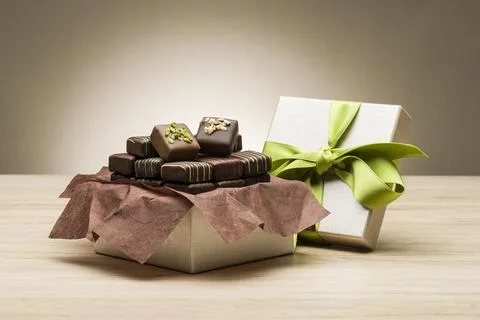 Variety of chocolates Stock Photos