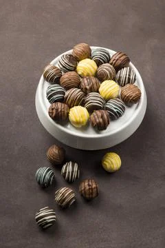 Variety of chocolates Stock Photos