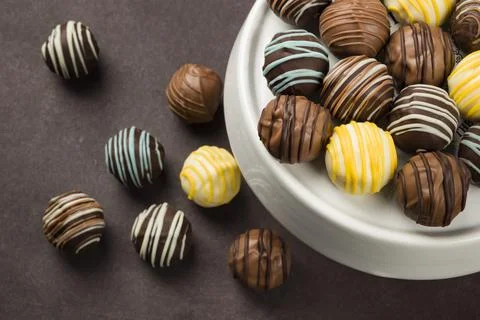 Variety of chocolates Stock Photos