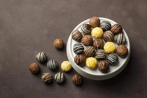 Variety of chocolates Stock Photos