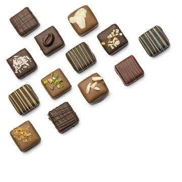 Variety of chocolates Stock Photos