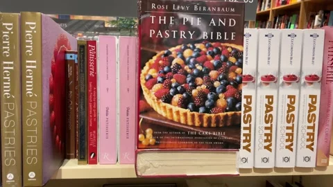 Variety Cookie books in store Stock Footage 243063012