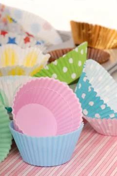 Variety of cupcake liners Stock Photos