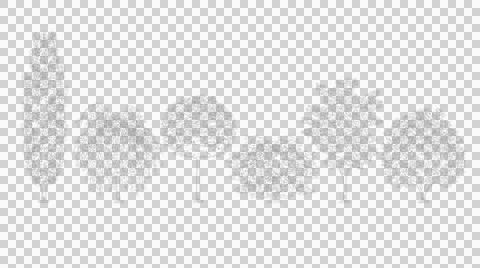 Variety of deciduous trees in elevation view for professional site plans Stockillustratie