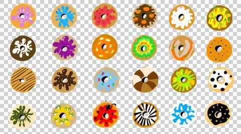 Variety of Donuts 스톡 일러스트