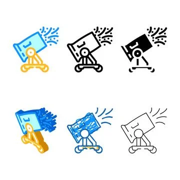 Variety dust control mining color icon vector Stock Illustration