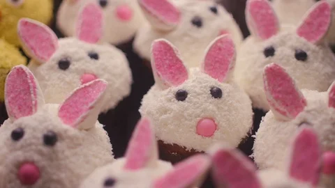 A variety of Easter products on the table. Range. Easter. Stock Footage 123649611